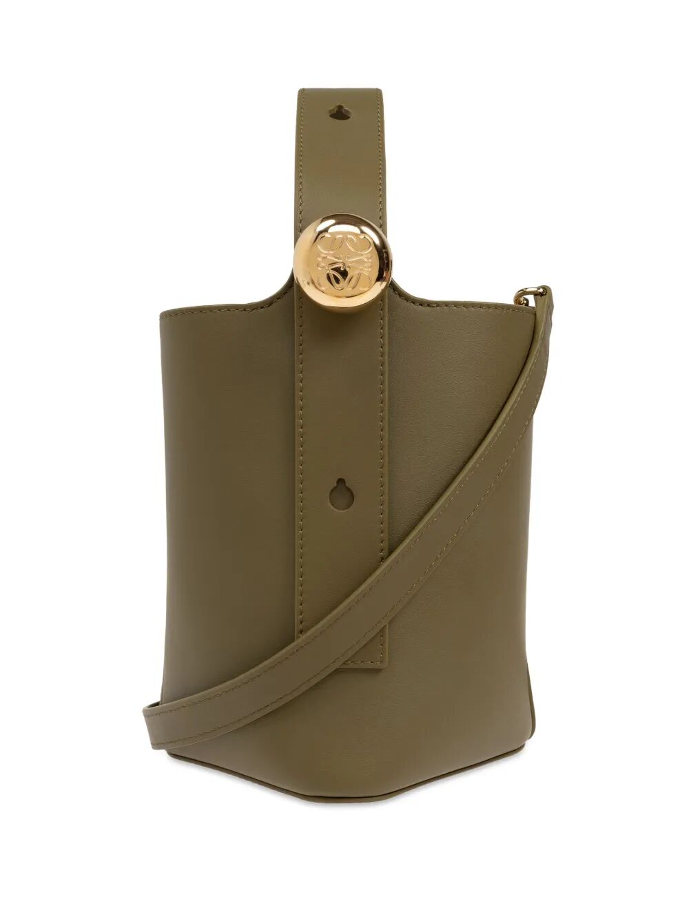 Loewe Women Smooth Leather Mini Pebble Bucket Bag by Luosophy