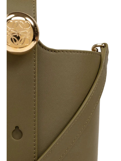 Loewe Women Smooth Leather Mini Pebble Bucket Bag by Luosophy