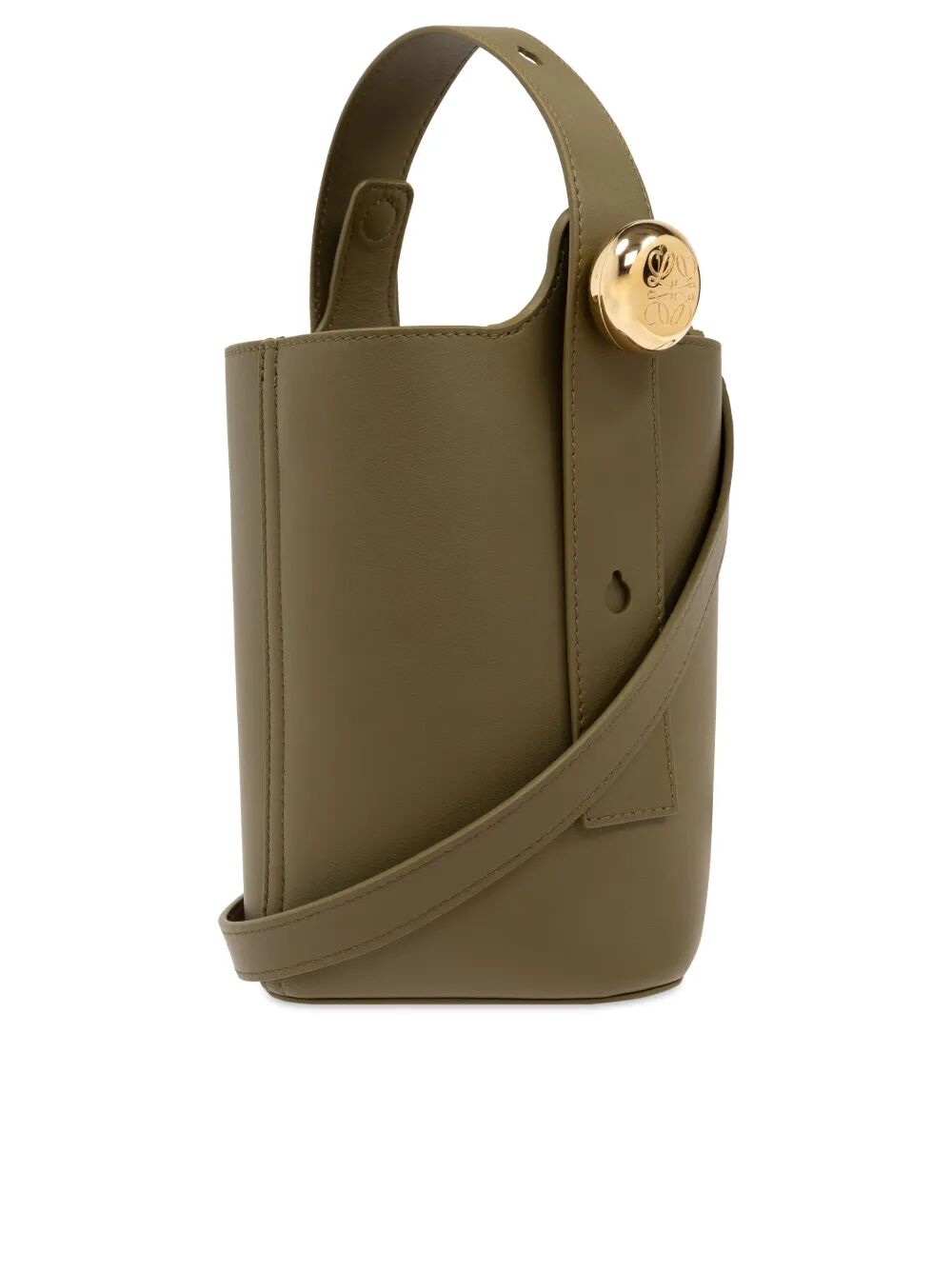 Loewe Women Smooth Leather Mini Pebble Bucket Bag by Luosophy