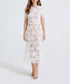 Women Sheer Lace Beaded Rhinestone Studded Fitted Fishtail Dress by Ragazza