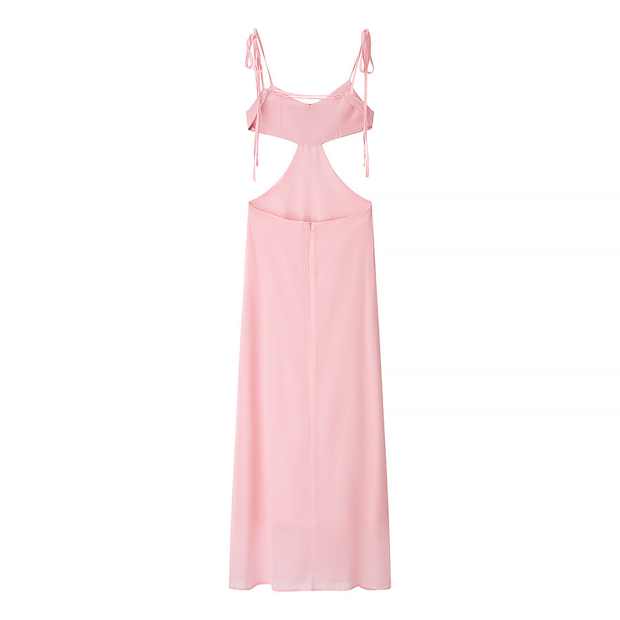 Women Clothing Summer Sexy Floral Decoration Cropped Outfit Sling Dress by Ragazza