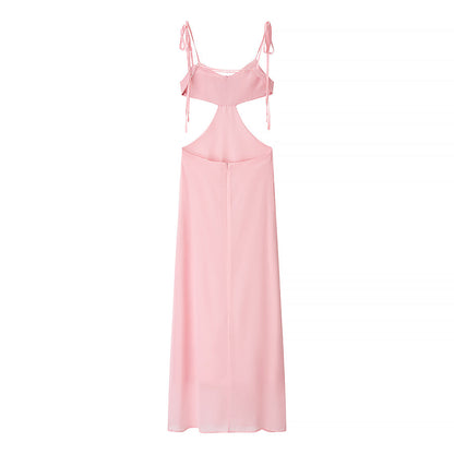 Women Clothing Summer Sexy Floral Decoration Cropped Outfit Sling Dress by Ragazza