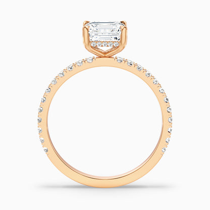 Mylie 3.5 Carat Asscher Cut Side Stone Pave Lab Grown Diamond Engagement Ring in 18k Yellow Gold