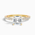 Mylie 1.5 Carat Asscher Cut Side Stone Pave Lab Grown Diamond Engagement Ring in 18k Yellow Gold  DestGlow