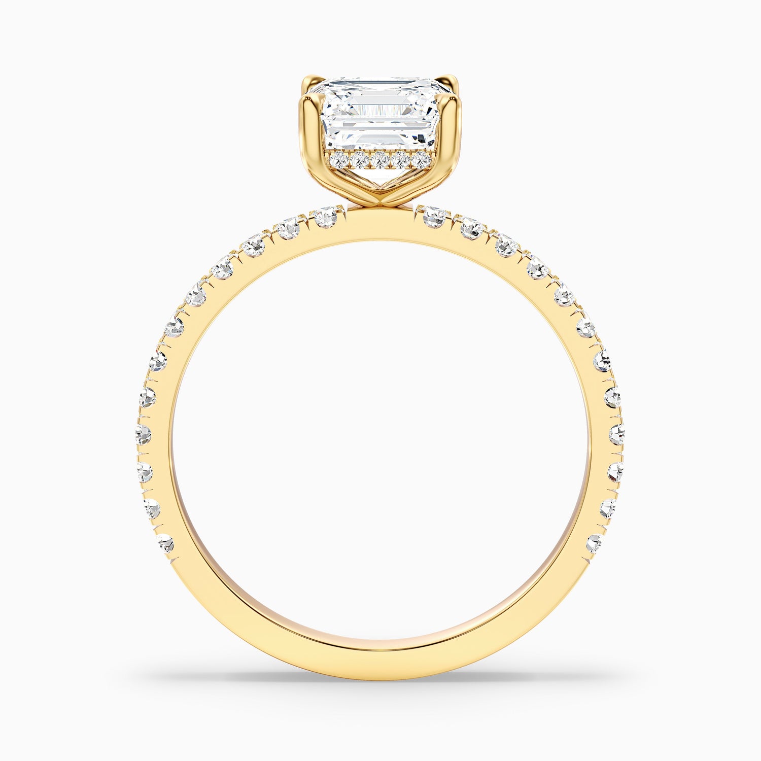 Mandy 5.5 Carat Asscher Cut Side Stone Moissanite Engagement Ring in 14k White Gold