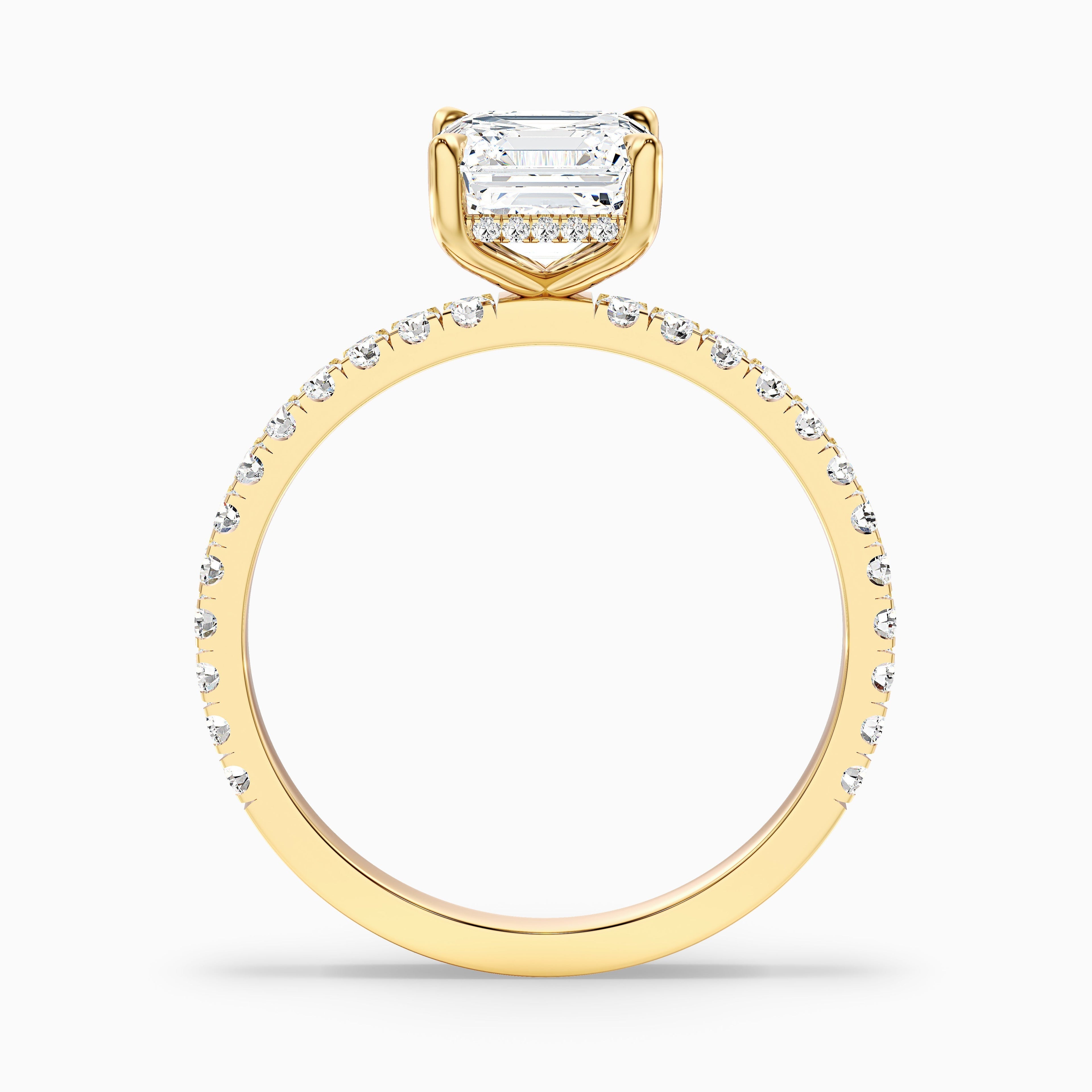Mandy 4 Carat Asscher Cut Side Stone Moissanite Engagement Ring in 925 Sterling Silver