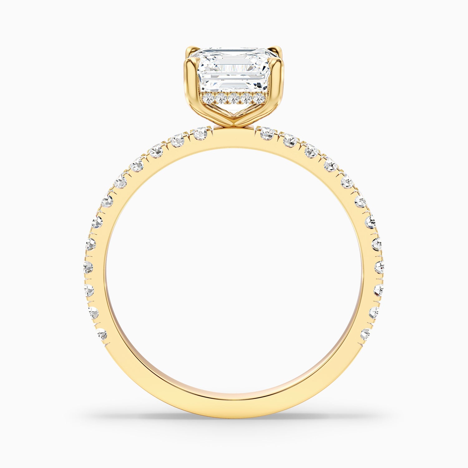 Mandy 1 Carat Asscher Cut Side Stone Moissanite Engagement Ring in 925 Sterling Silver