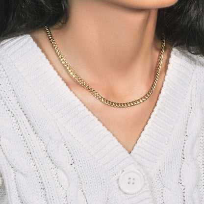 10k Yellow Gold Miami Cuban Semi Solid Chain (4.50 mm) by Bids.com