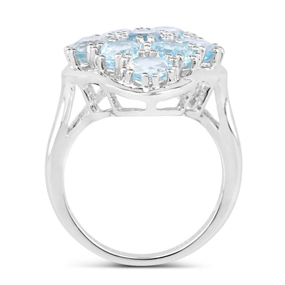 5.40 Carat Genuine Blue Topaz .925 Sterling Silver Ring by Bids.com