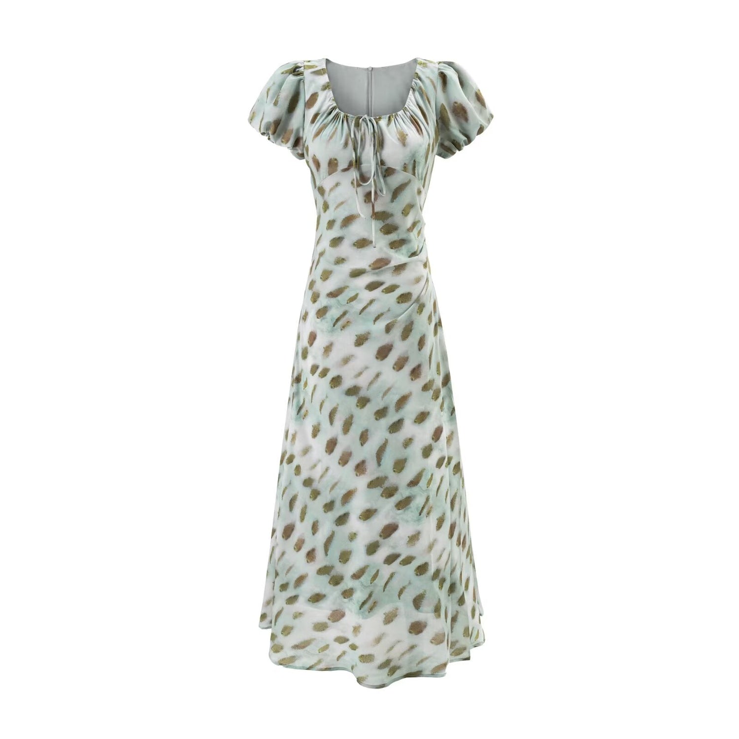 Summer Vintage Simple Holiday Series Casual Slim U Neck Dress by Ragazza