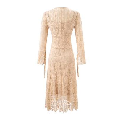 Summer Vintage Adult Woman Casual Drawstring Strap Flattering Figure Dress by Ragazza