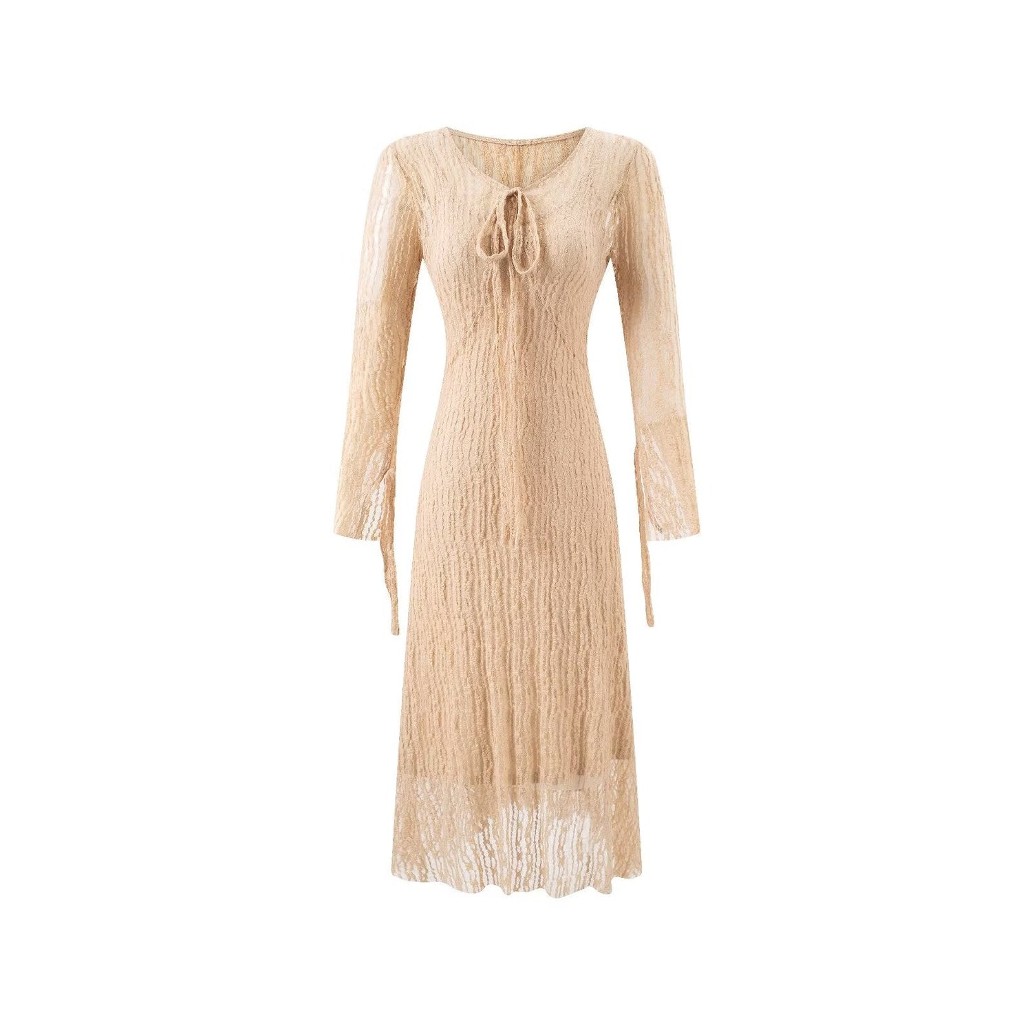 Summer Vintage Adult Woman Casual Drawstring Strap Flattering Figure Dress by Ragazza