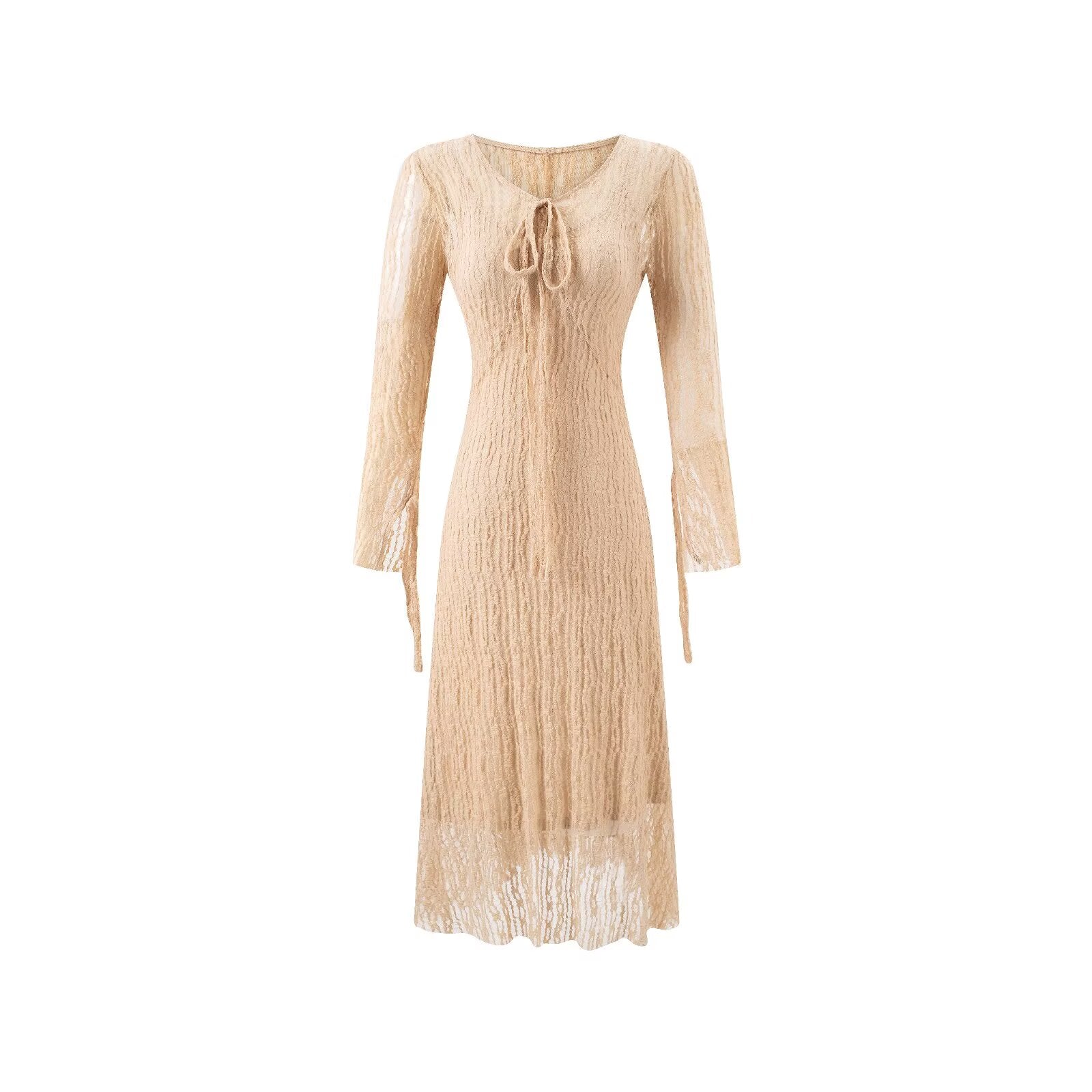 Summer Vintage Adult Woman Casual Drawstring Strap Flattering Figure Dress by Ragazza