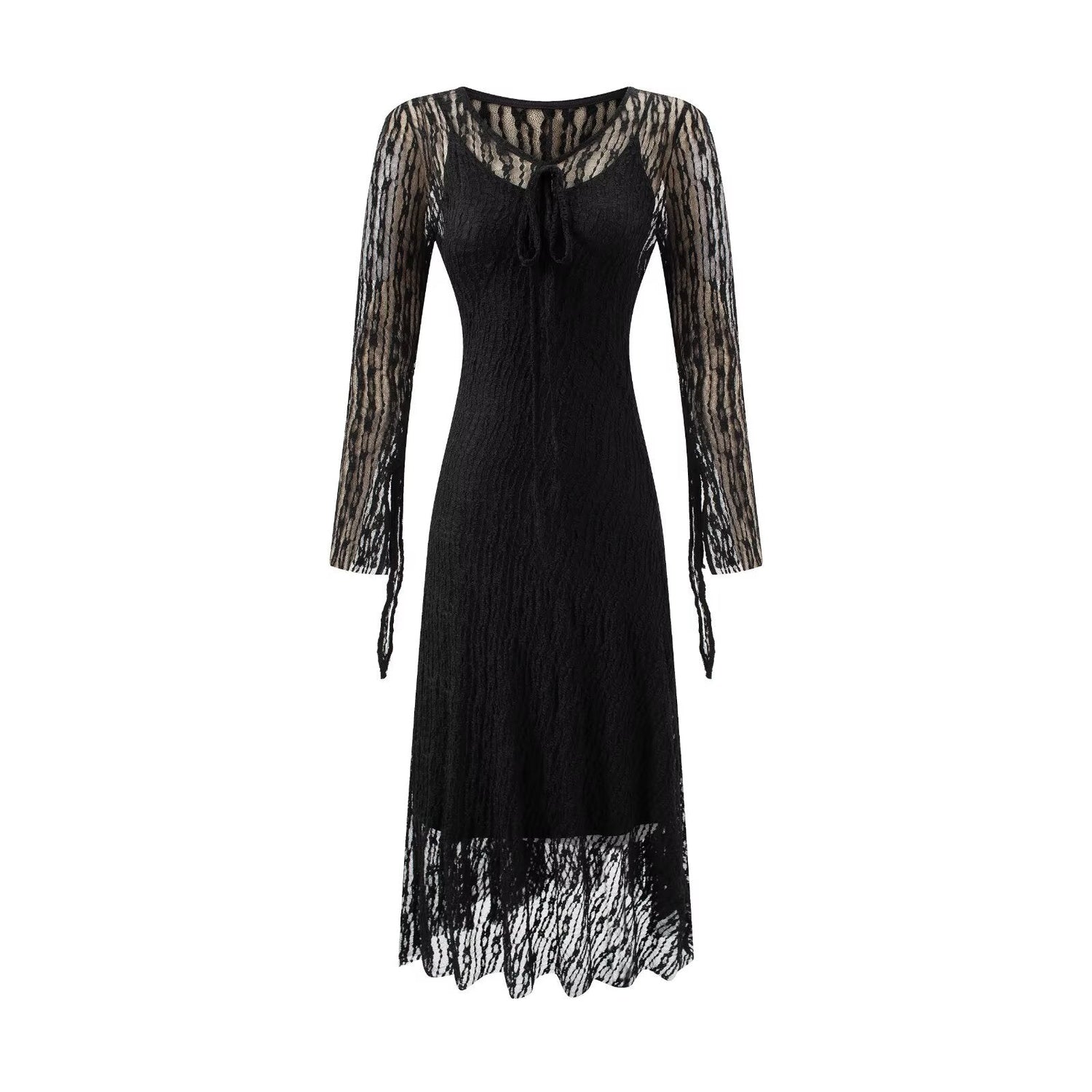 Summer Vintage Adult Woman Casual Drawstring Strap Flattering Figure Dress by Ragazza
