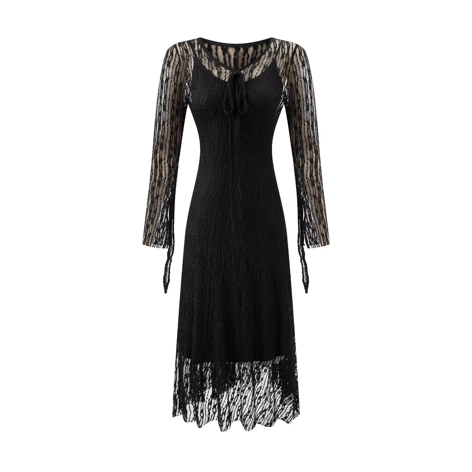 Summer Vintage Adult Woman Casual Drawstring Strap Flattering Figure Dress by Ragazza