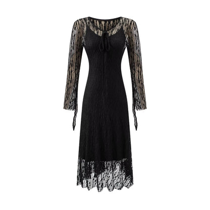 Summer Vintage Adult Woman Casual Drawstring Strap Flattering Figure Dress by Ragazza