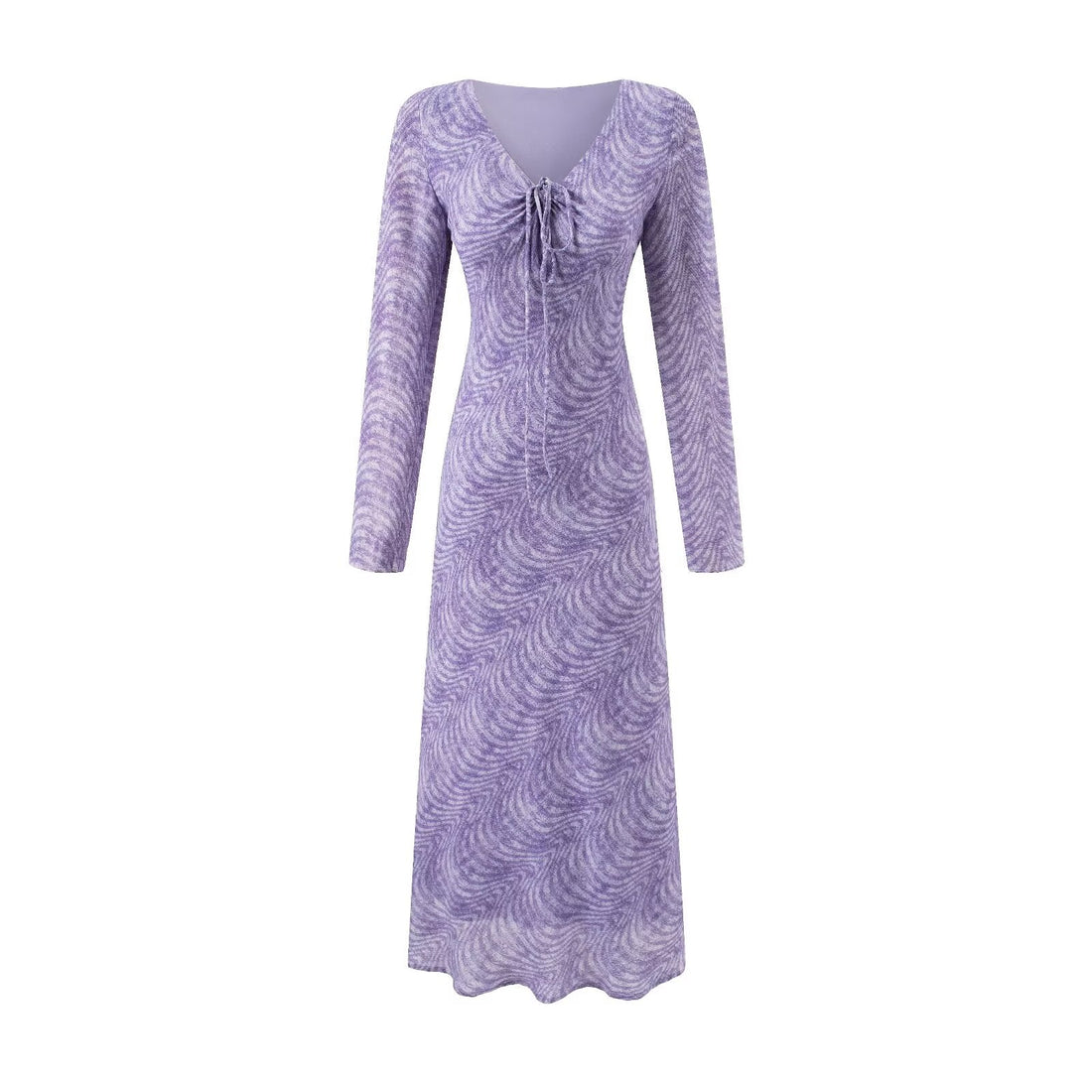 Summer Vacation Beach Casual Sexy V neck Tied Long Sleeves Dress by Ragazza