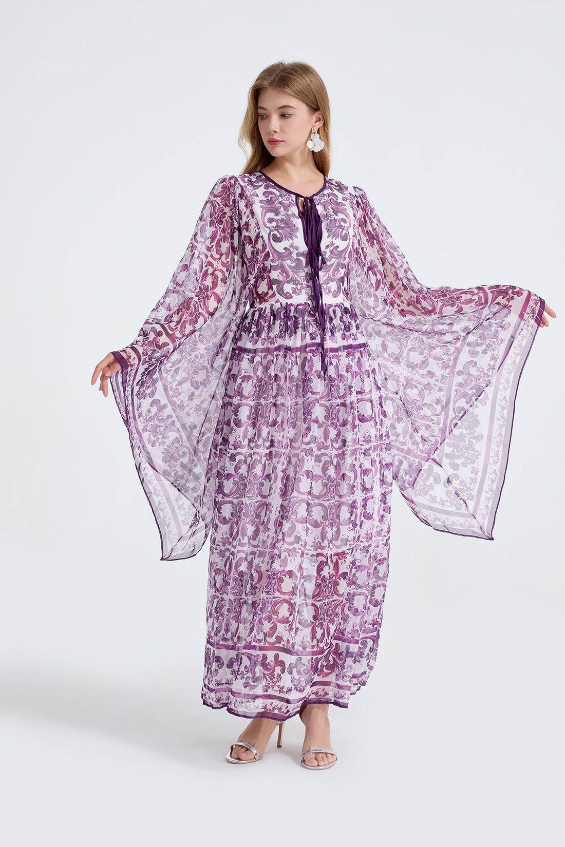 Women Spring Autumn Loose A Line Long Sleeved Dress by Ragazza