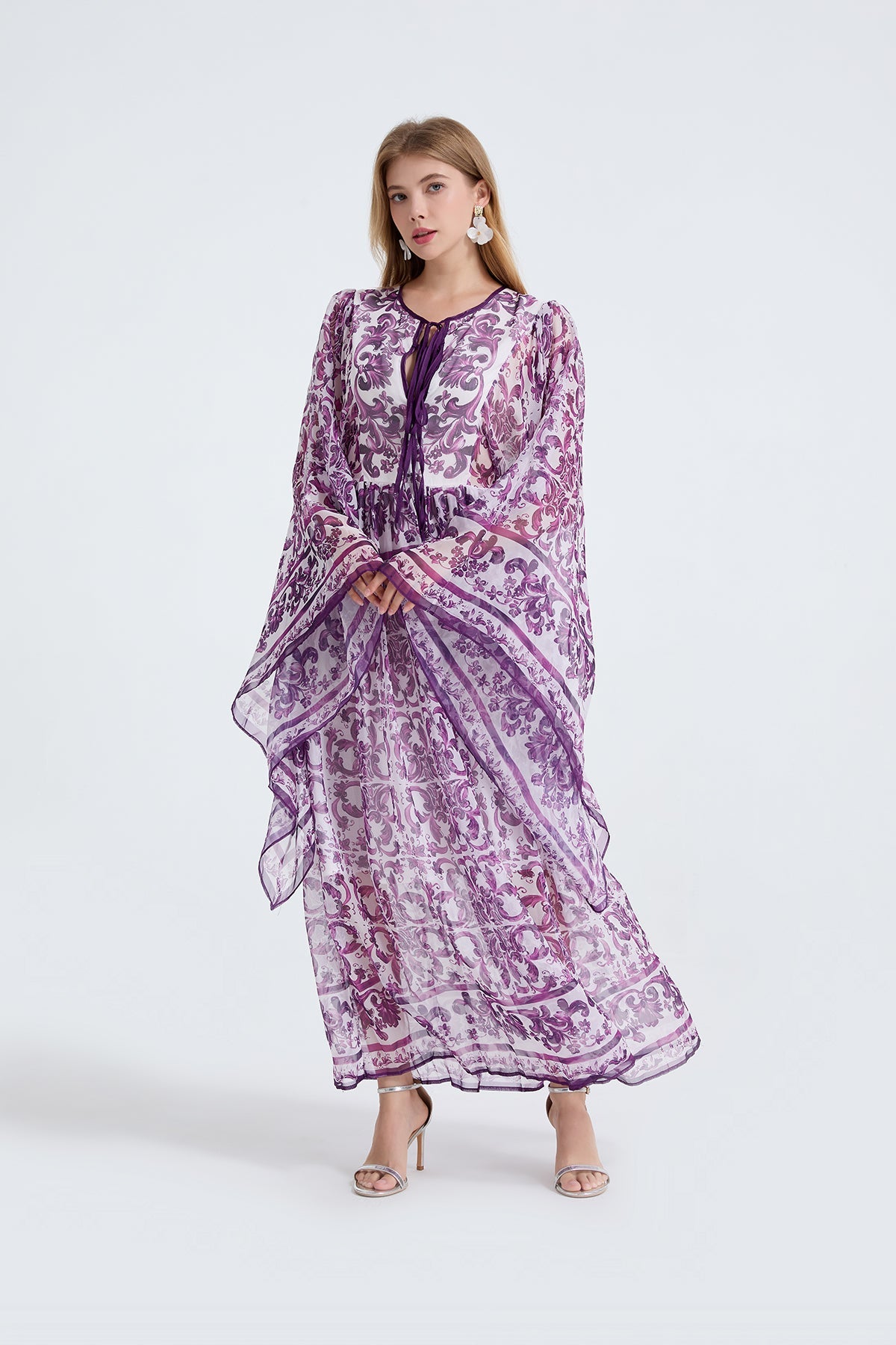 Women Spring Autumn Loose A Line Long Sleeved Dress by Ragazza