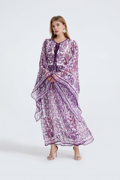 Women Spring Autumn Loose A Line Long Sleeved Dress by Ragazza
