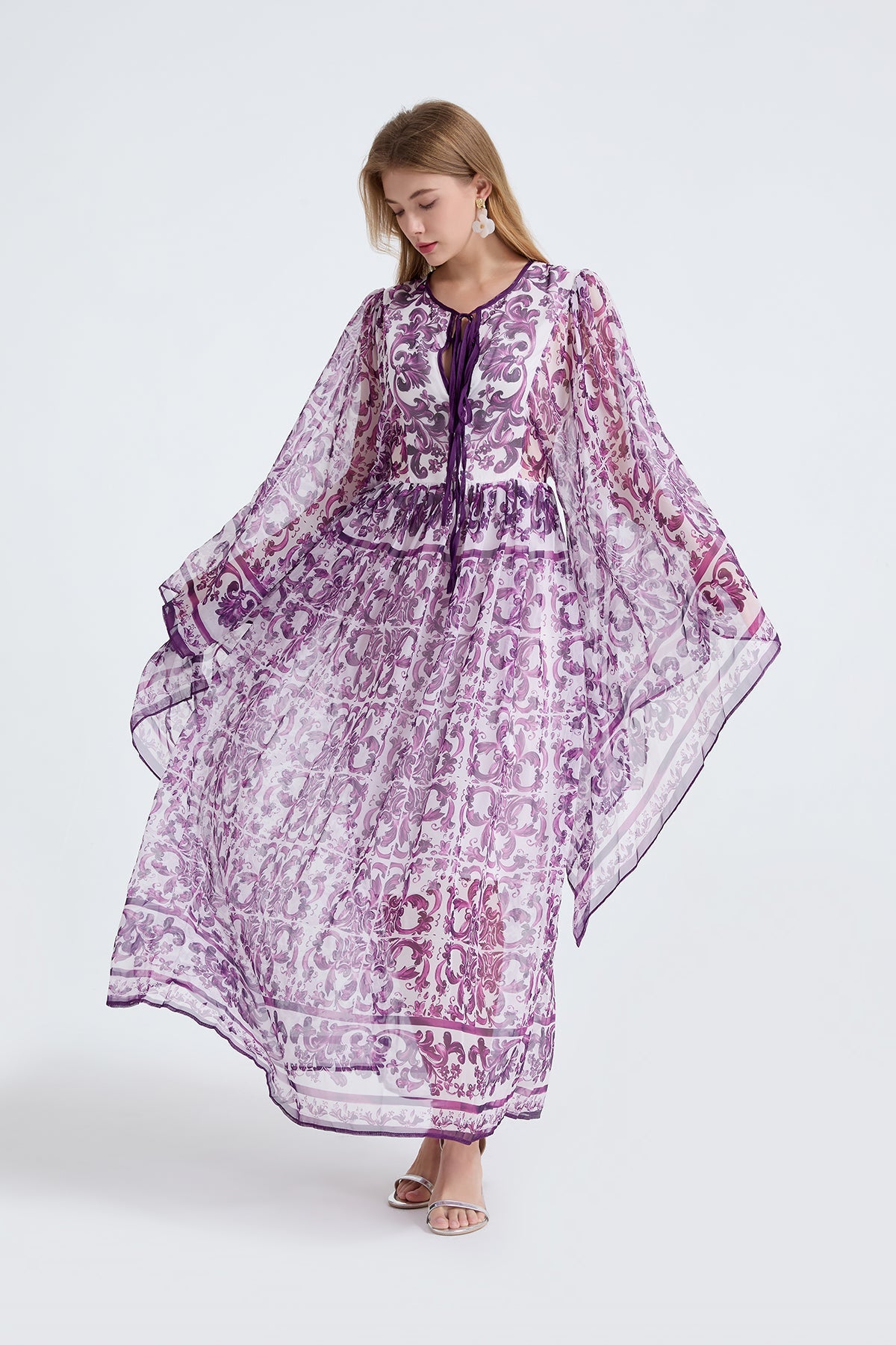 Women Spring Autumn Loose A Line Long Sleeved Dress by Ragazza