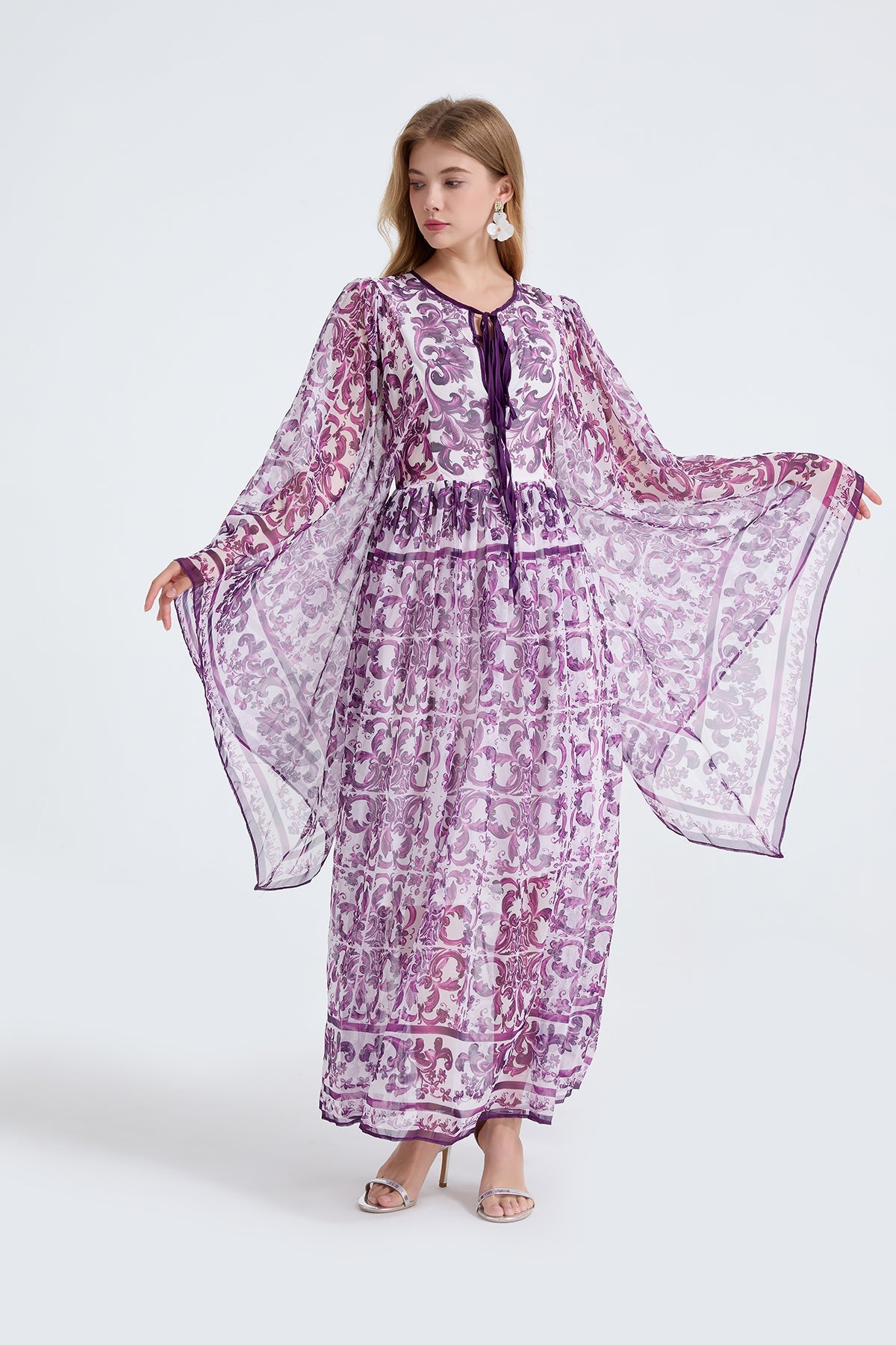 Women Spring Autumn Loose A Line Long Sleeved Dress by Ragazza