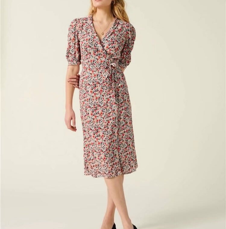 Women Clothing V neck Short Sleeve Lace up Niche Dress by Ragazza
