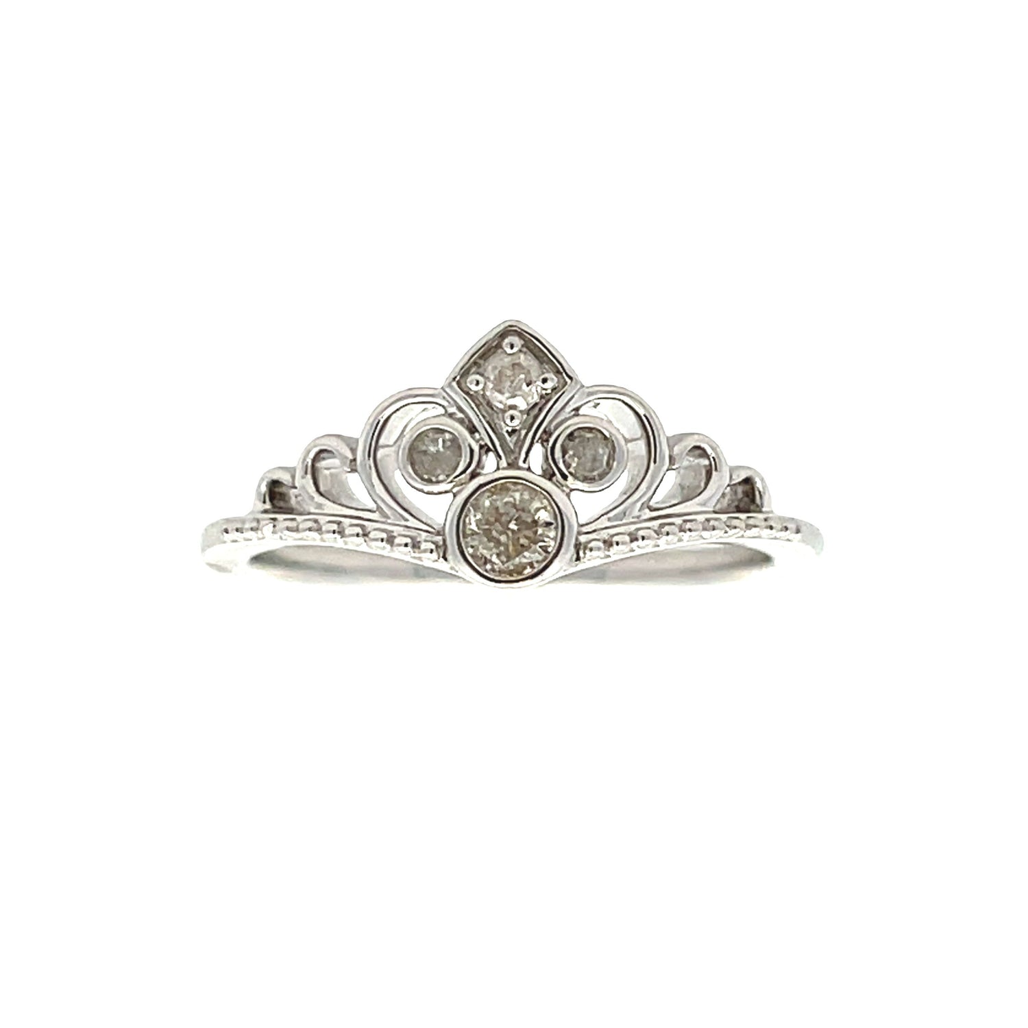 Genuine .17ct Diamond Ring Sterling Silver by Bids.com