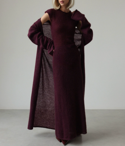 Women Autumn Knitted Cardigan Sleeveless Dress Two Piece Sets Women by Ragazza