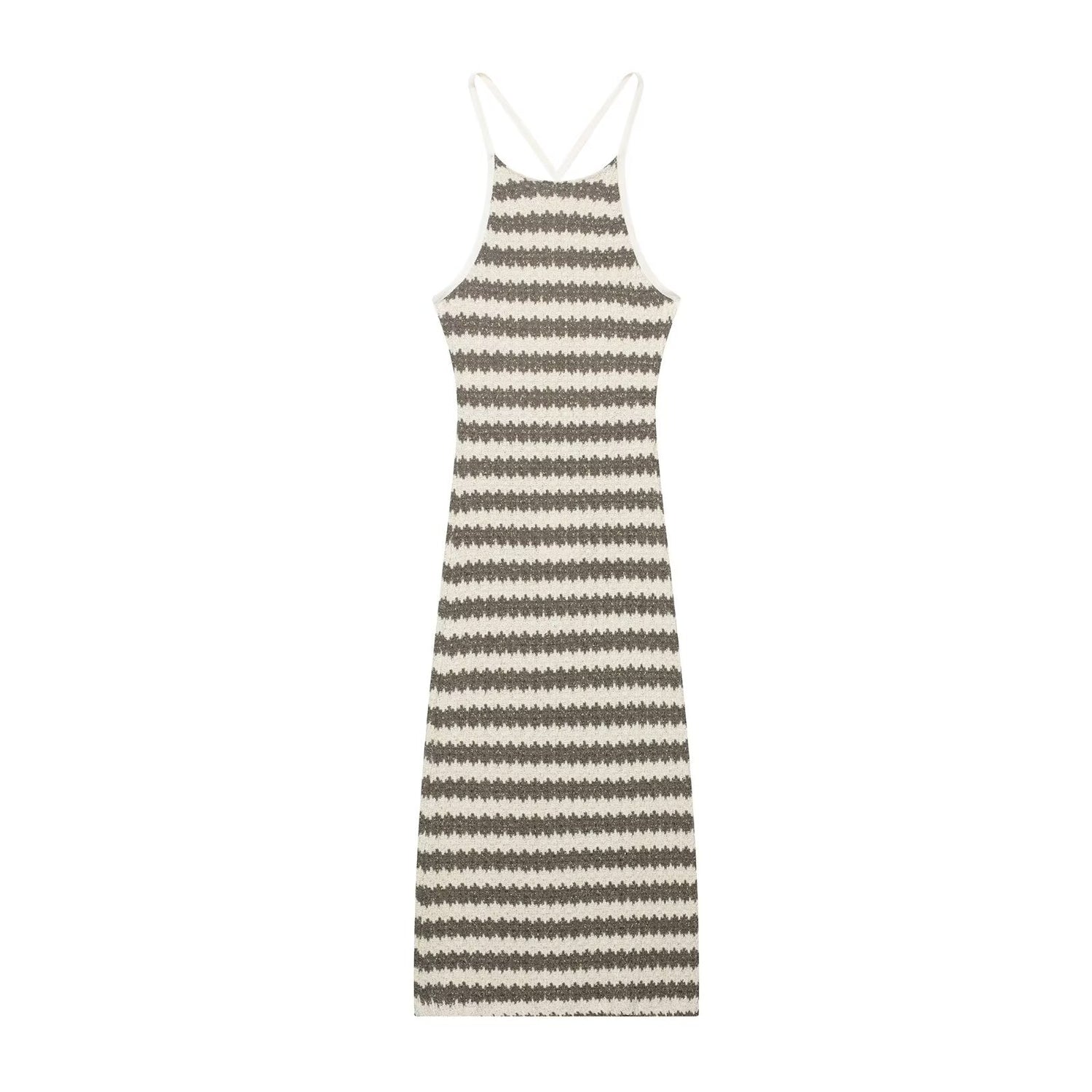 Autumn Women Clothing Sexy Striped Spaghetti Straps Dress by Ragazza