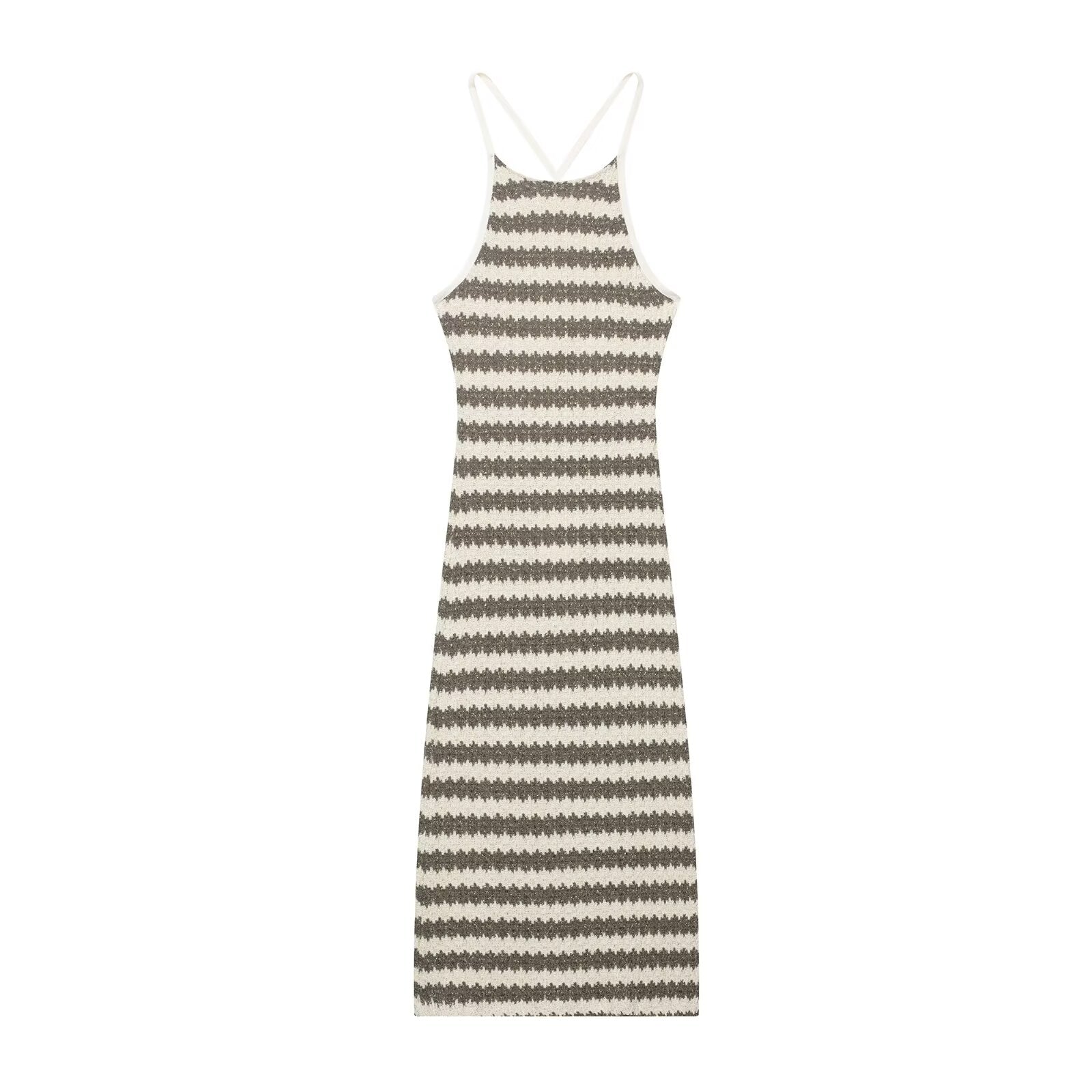 Autumn Women Clothing Sexy Striped Spaghetti Straps Dress by Ragazza