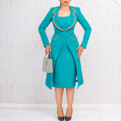 Elegant Office Fitted Waist Turn down Collar Stretch Blazers Vest Two Piece Sets by Ragazza