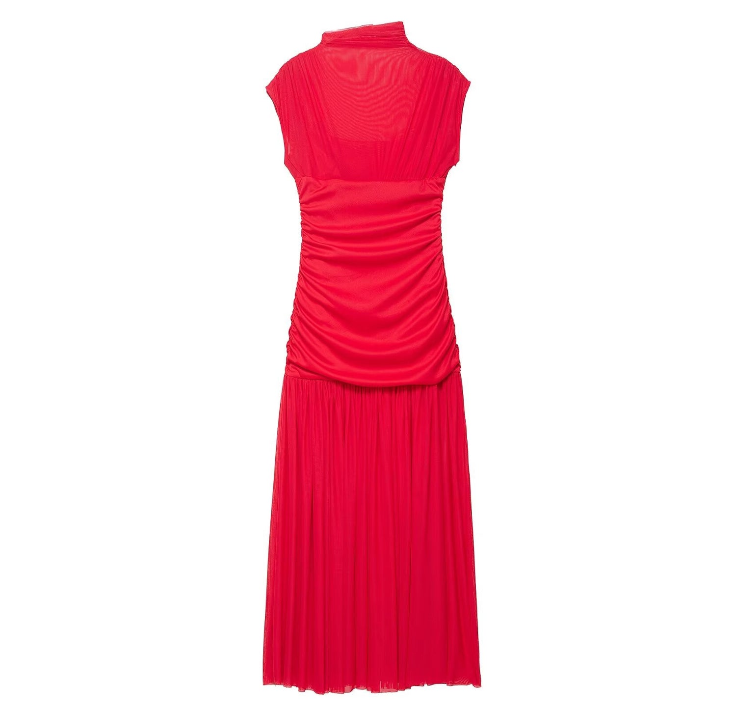 Autumn Women Sexy Half Turtleneck Slim Fit Silk Net Stitching Dress by Ragazza