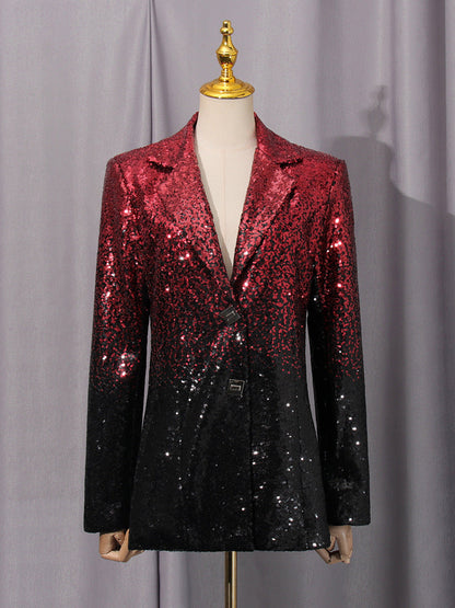 Elegant Light Luxury Long Sleeve Two Piece Sets Autumn Sequin Design High Sense Slimming by Ragazza