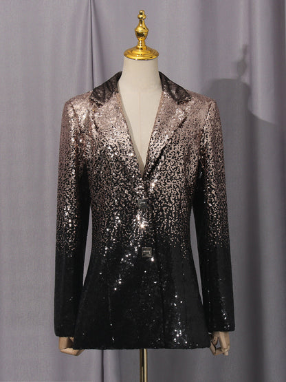Elegant Light Luxury Long Sleeve Two Piece Sets Autumn Sequin Design High Sense Slimming by Ragazza