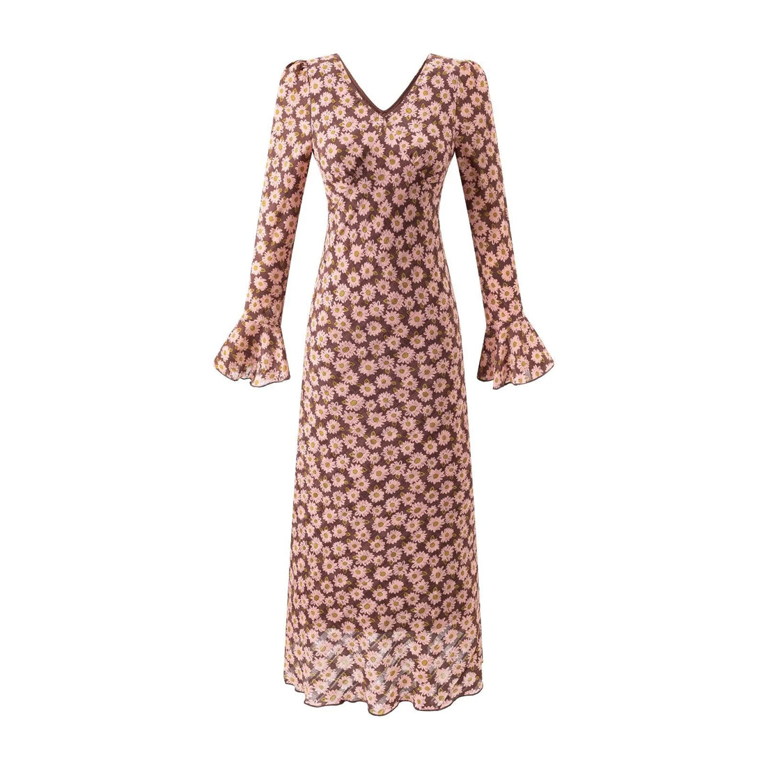 Women Clothing Mid Length Floral Printed V neck Dress by Ragazza