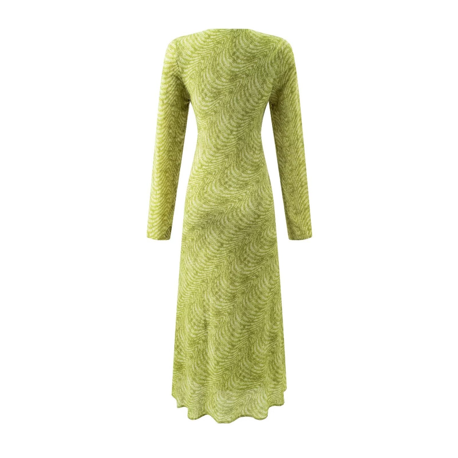 Summer Wind Women Long Sleeve V neck Printed Dress by Ragazza