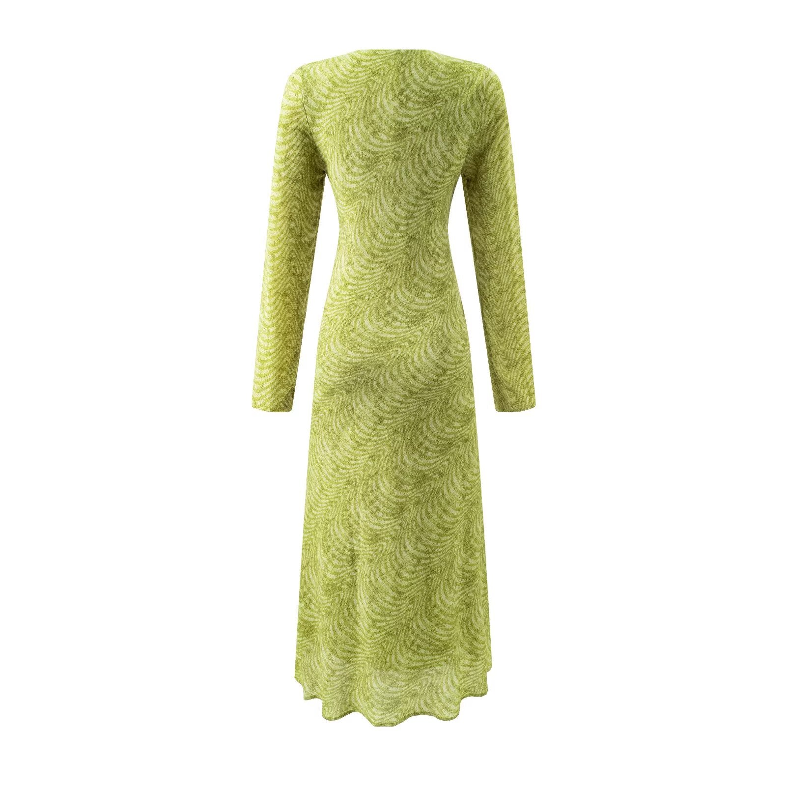Summer Wind Women Long Sleeve V neck Printed Dress by Ragazza