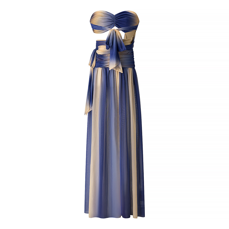 Women Wear Slim Starfish Decorative Tube Top Slit Dress by Ragazza