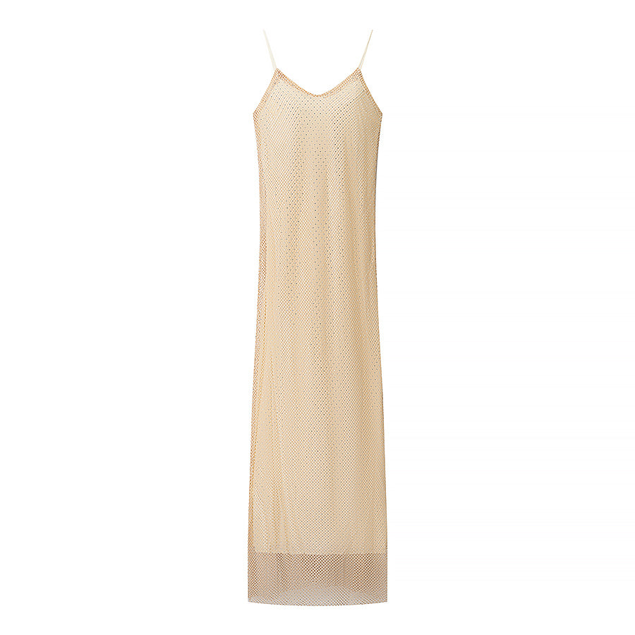 Women Clothing Bright Diamond Decoration Slim Slip Dress Sexy Feminine Dress by Ragazza