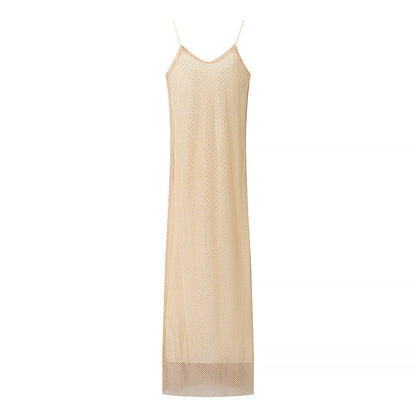 Women Clothing Bright Diamond Decoration Slim Slip Dress Sexy Feminine Dress by Ragazza