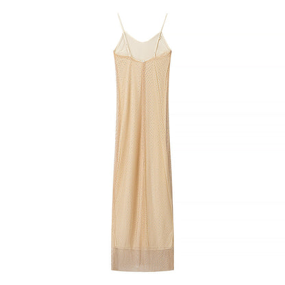 Women Clothing Bright Diamond Decoration Slim Slip Dress Sexy Feminine Dress by Ragazza
