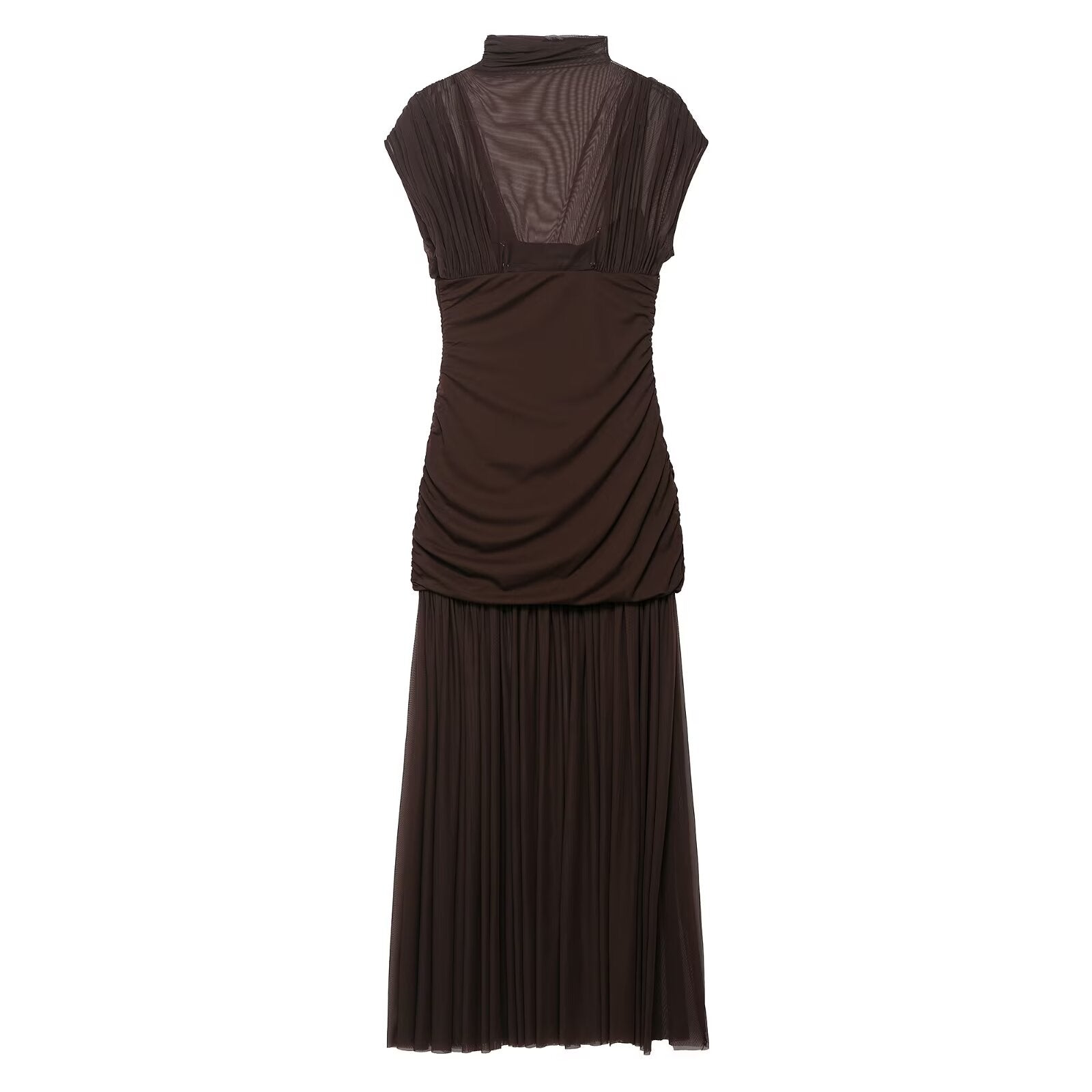 Summer Floral Ribbon Silk Net Stitching Dress by Ragazza