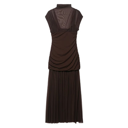 Summer Floral Ribbon Silk Net Stitching Dress by Ragazza