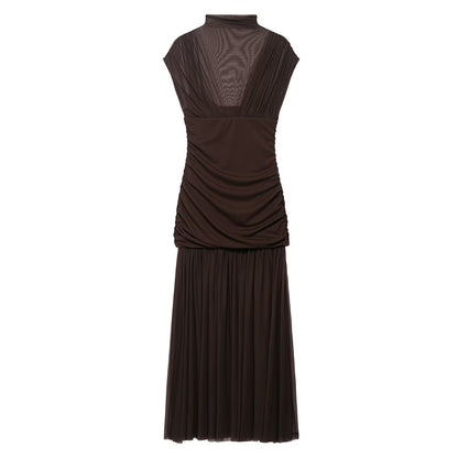 Summer Floral Ribbon Silk Net Stitching Dress by Ragazza