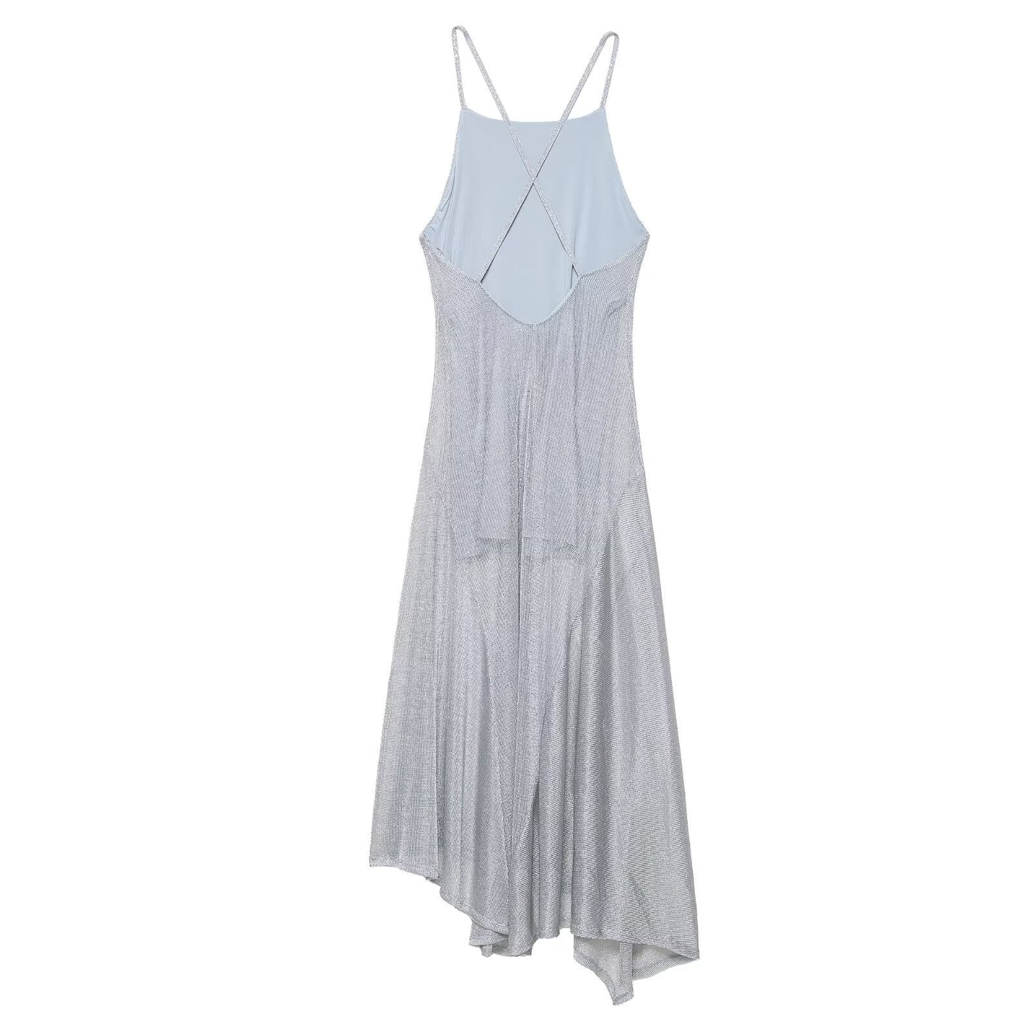 Women Wear Metal Color Thread Midi Dress Sling Dress by Ragazza