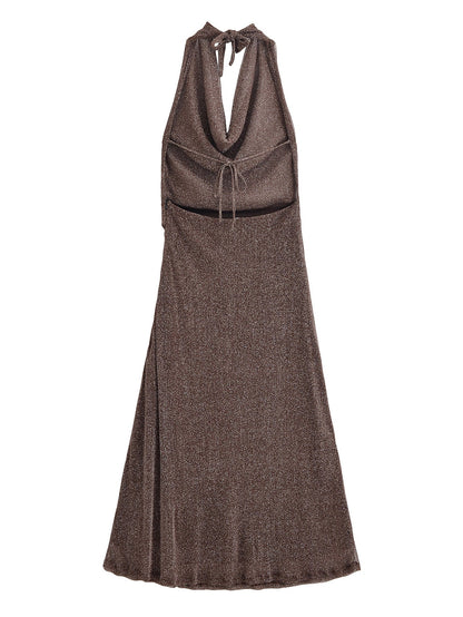 Women Clothing Autumn Backless Metallic Dress by Ragazza