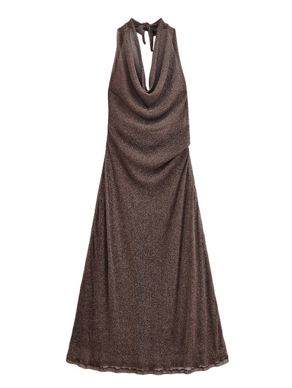 Women Clothing Autumn Backless Metallic Dress by Ragazza