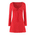 Summer Sexy Square Neck Lace up Red Polka Dot Long Sleeve Sexy Dress by Ragazza