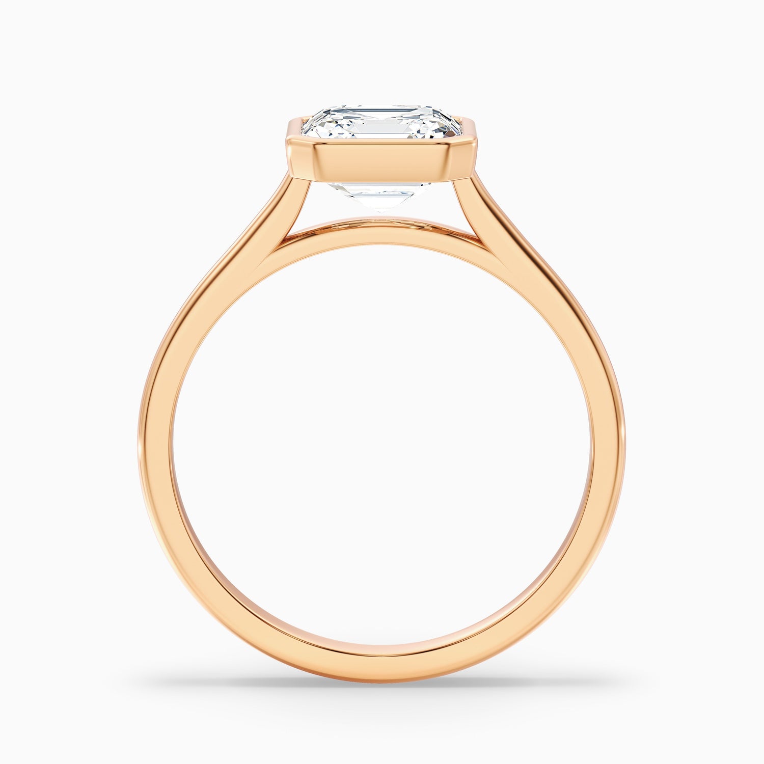 Marley 1.5 Carat Asscher Cut Diamond Bezel Set Solitaire Moissanite Engagement Ring in 925 Sterling Silver